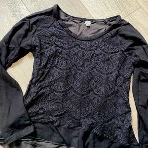 Black Lace Sweatshirt! Cute!